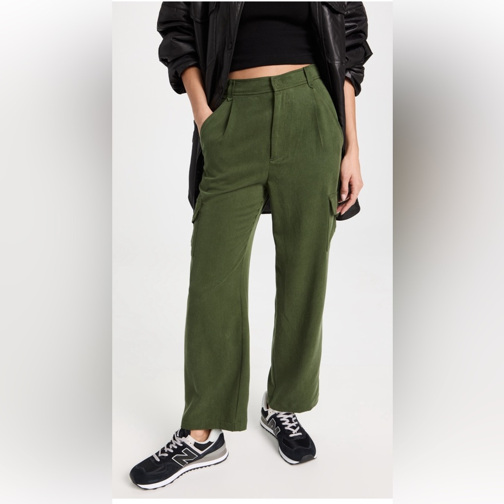 Reformation Olive Green Wide-Leg Pants